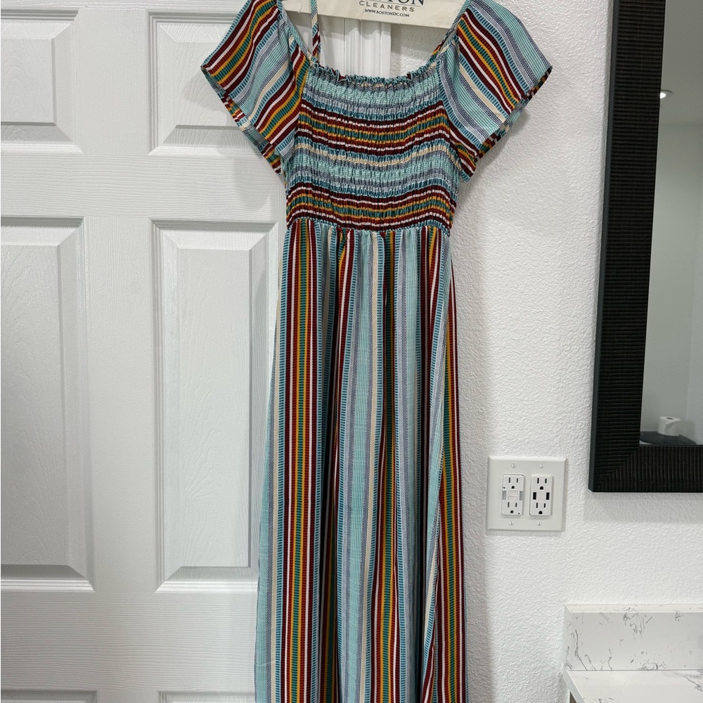 Striped Smocked Maxi Dress for Girls - Multicolor